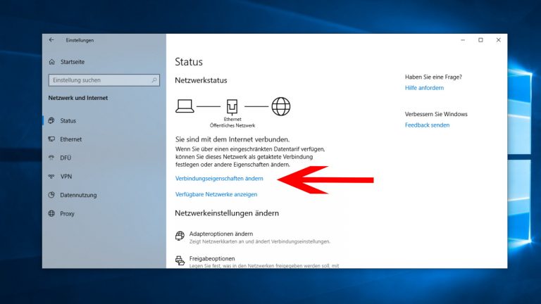 Windows 10 Netzwerktyp ändern über Einstellungen Screenshot 2