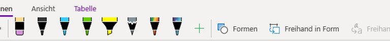 OneNote Zeichnen Menüleiste