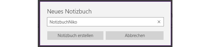 OneNote-Fenster Notizbuch erstellen