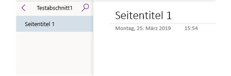 OneNote-Fenster neuer Seitentitel