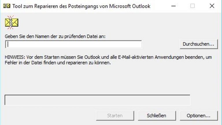 Tool zum Reparieren des Posteingangs von Microsoft Outlook