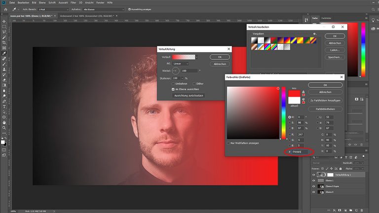 Photoshop Neonfarben: Farbverlauf