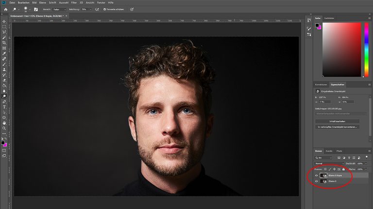 Photoshop Neonfarben: Neue Ebene erstellen