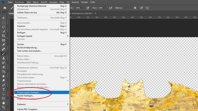 Photoshop Pinsel erstellen: Pinselvorgabe Pinselvorgabe festlegen in Photoshop CC