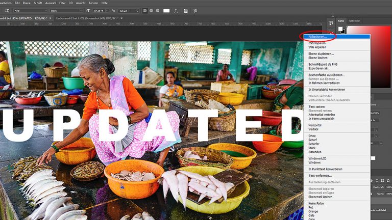 Photoshop Wasserzeichen: Ebene mit Fülloptionen bearbeiten Ebene in Photoshop per Fülloptionen bearbeiten und individuell anpassen
