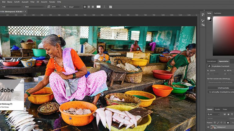Text-Werkzeug in Adobe Photoshop auswählen