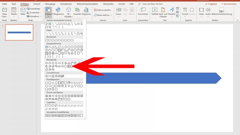 PowerPoint Zeitstrahl: Chevron-Pfeil PowerPoint-Zeitstrahl: Chevron-Pfeil als Zeitachse einfügen