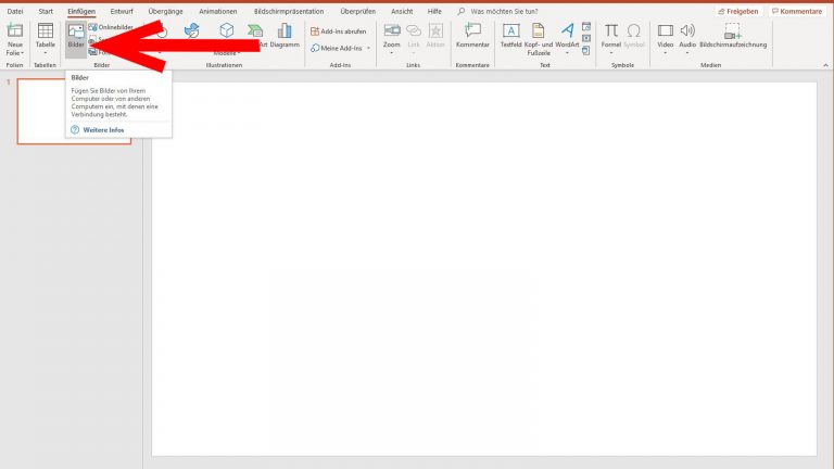 PowerPoint: Tabelle animieren - Einfügen PowerPoint Tabelle animieren: Bild in PowerPoint einfügen