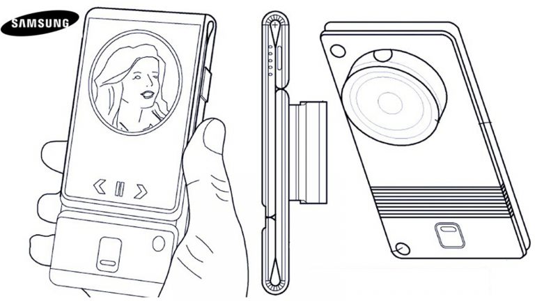Patent-Skizzen Faltsmartphone mit abnehmbarer Kamera