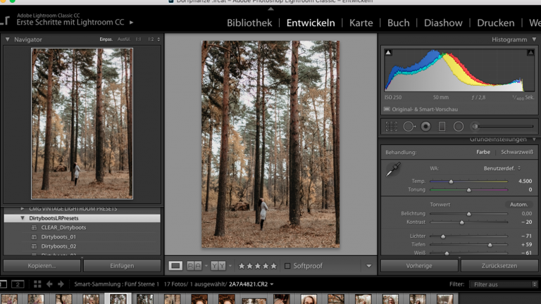 Mit Lightroom Bild mit Schiebereglern bearbeiten