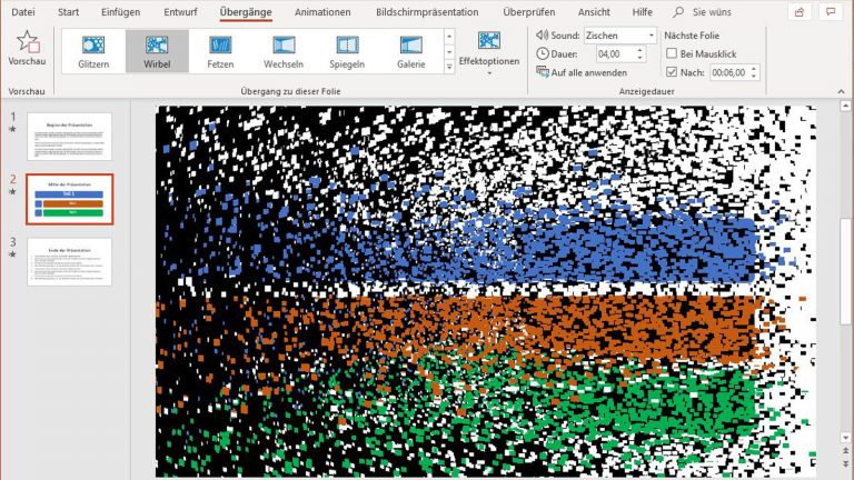 PowerPoint-Folienübergänge: Mit “Wirbel” für Aufmerksamkeit sorgen