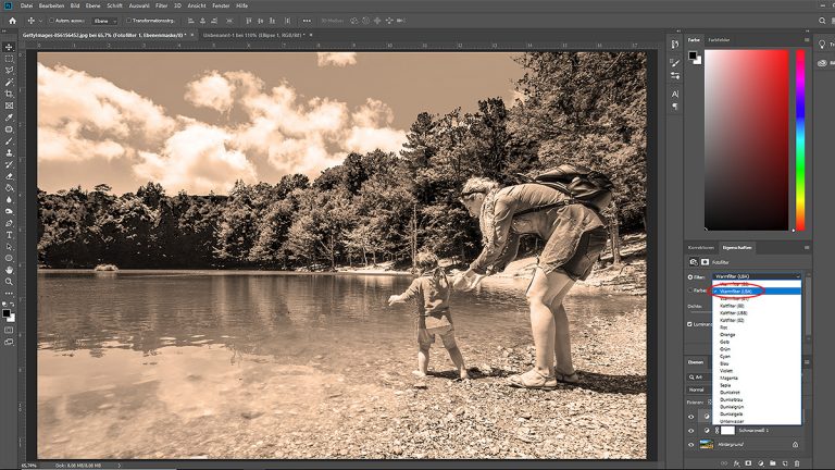 Sepia-Effekt per Fotofilter in Photoshop erzeugen