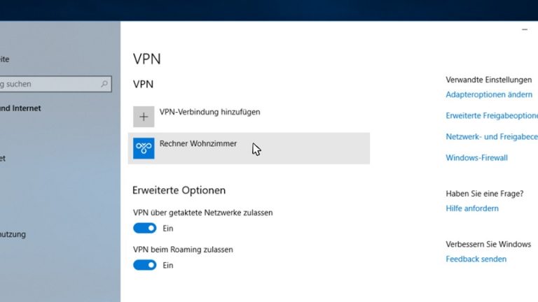 VPN-Verbindung hinzugefuegt