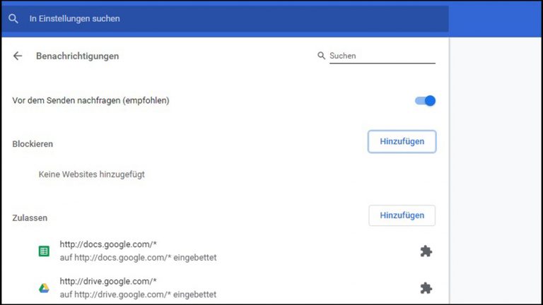 Browser-Benachrichtigungen für Google Chrome deaktivieren