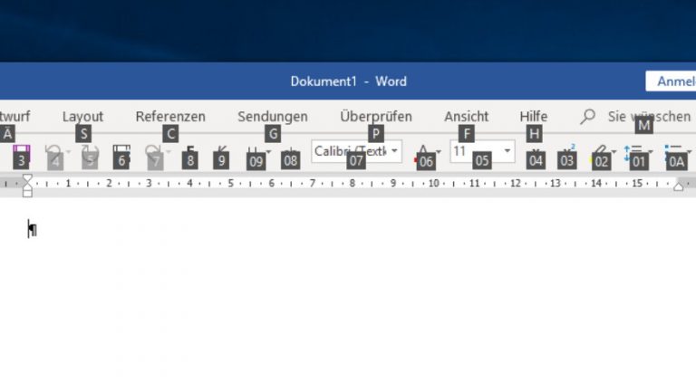 F10-Taste Tastaturbefehle einblenden Screenshot
