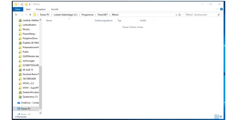 Paint.NET-Plug-ins: Effects Windows-Explorer-Fenster