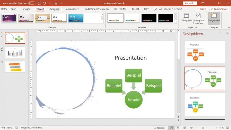 PowerPoint: Designidee mit Kreis und Farbänderung