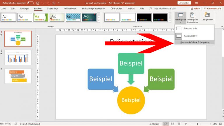 PowerPoint: Benutzerdefinierte Foliengröße bringt mehr Formate