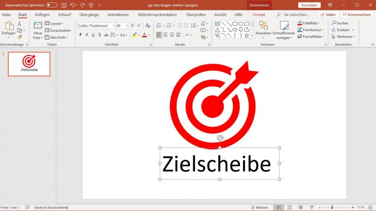 PowerPoint: Text biegen - Text formatieren