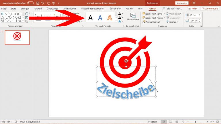 PowerPoint: Text biegen - WordArt PowerPoint: Text mit WordArt-Formatvorlagen bearbeiten für individuelle Schrift