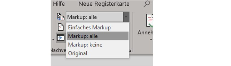 Word-Menüband Kontextmenü Markup