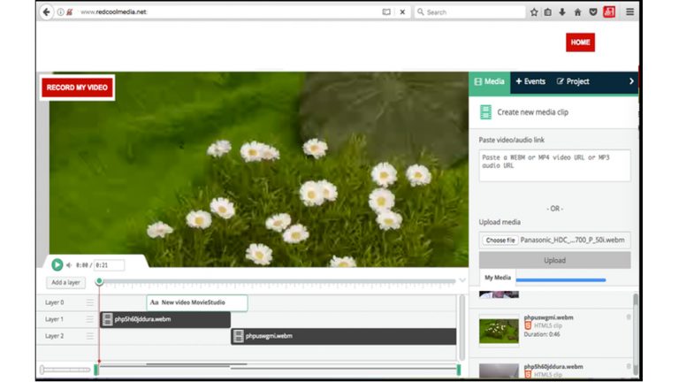 Firefox-Seite mit Movie Maker MovieStudio Video-Editor