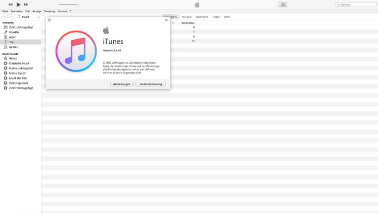 iTunes unter Windows auf aktuelle Version prüfen