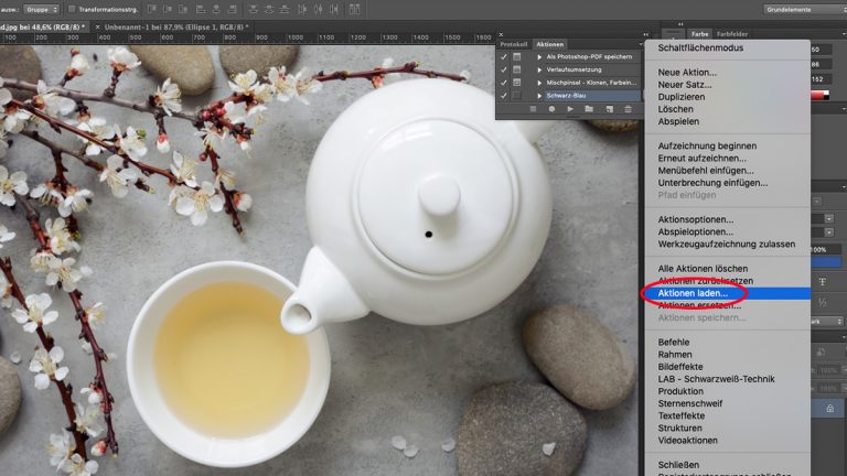 Aktionen in Photoshop laden und Preset schnell griffbereit haben