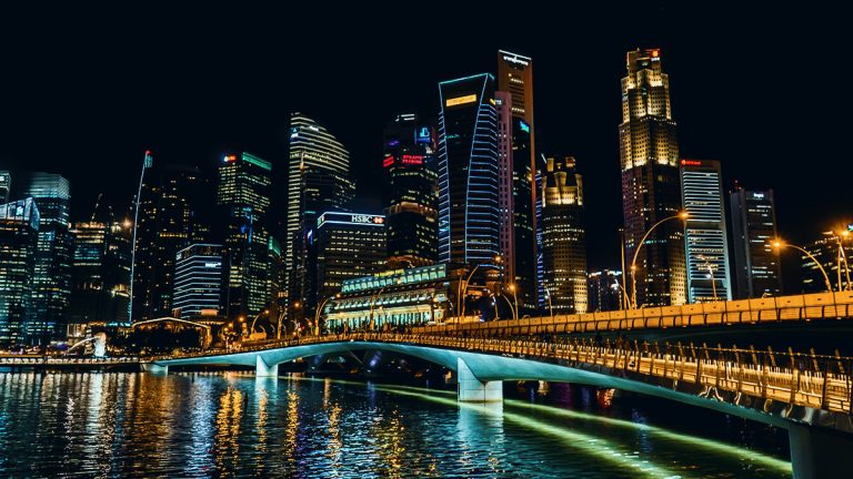 Photoshop Presets - Night Blue Singapur bei Nacht mit einem blauen Preset