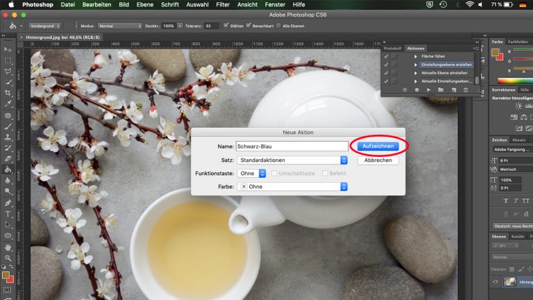 Photoshop: Neue Aktion aufzeichnen