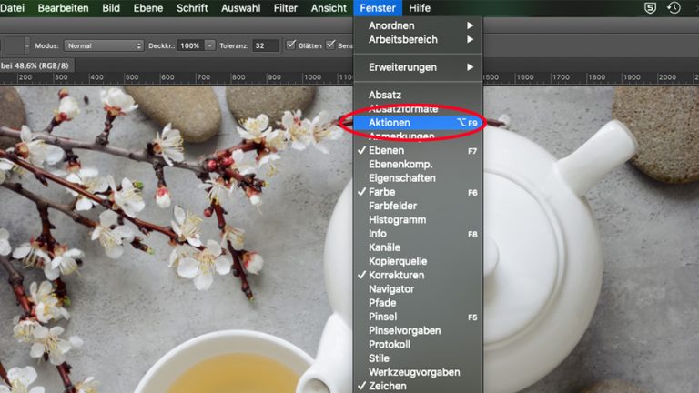 Photoshop: Aktionen im Fenster einblenden