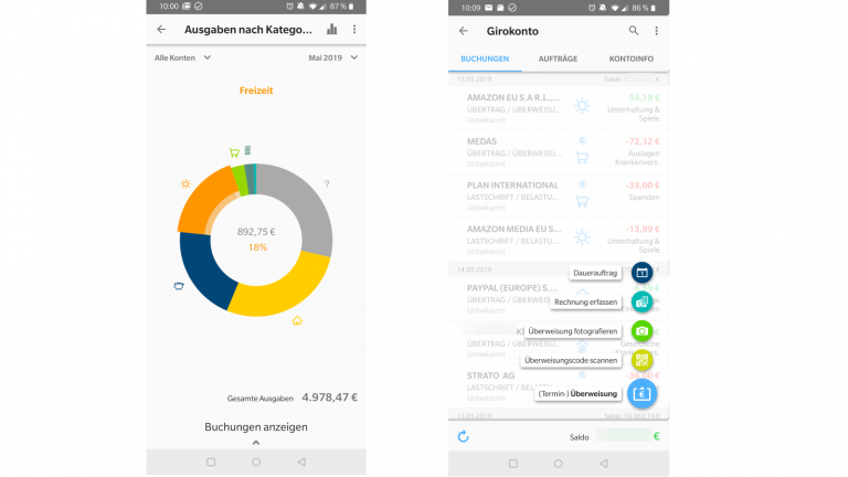 Screenshot Banking-App finanzblick