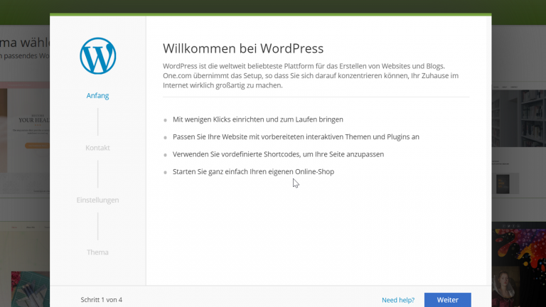 WordPress per Ein-Klick-Installation