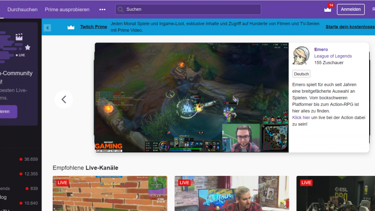 Twitch Streaming-Portal als YouTube-Alternative