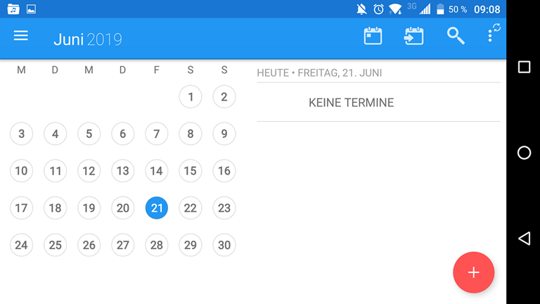 Cloudcal ist eine sehr aufger&auml;umte alternative Kalender-App f&uuml;r Android