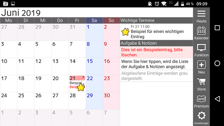 Jorte: Nicht die h&uuml;bscheste Kalender-App f&uuml;r Android, daf&uuml;r aber sehr praktisch