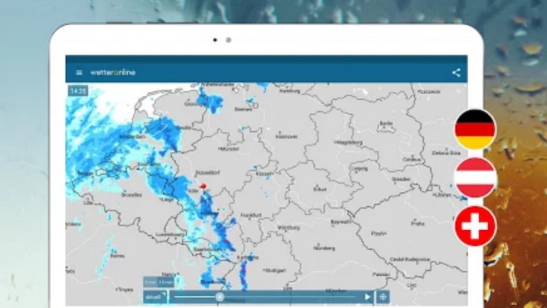 Screenshot RegenRadar-App von WetterOnline