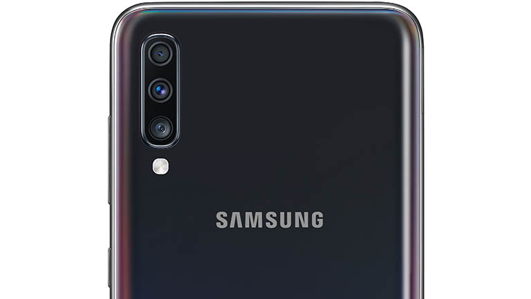 Galaxy A70 Rückseite mit Triple-Kamera