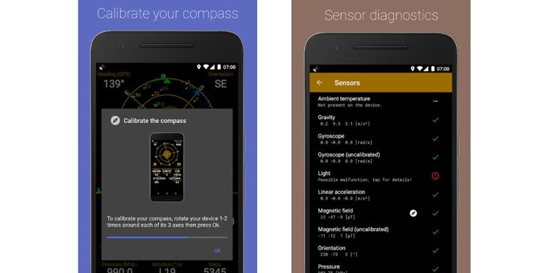 GPS Status und Toolbox Screenshots Calibrate und Sensor GPS Status und Toolbox Screenshots Calibrate und Sensor
