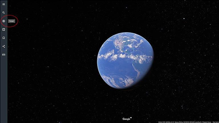 Google-Earth-Startbildschirm in Google Chrome