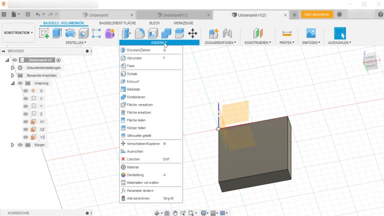 3D-Vorlagen mit Fusion 360: Abrunden