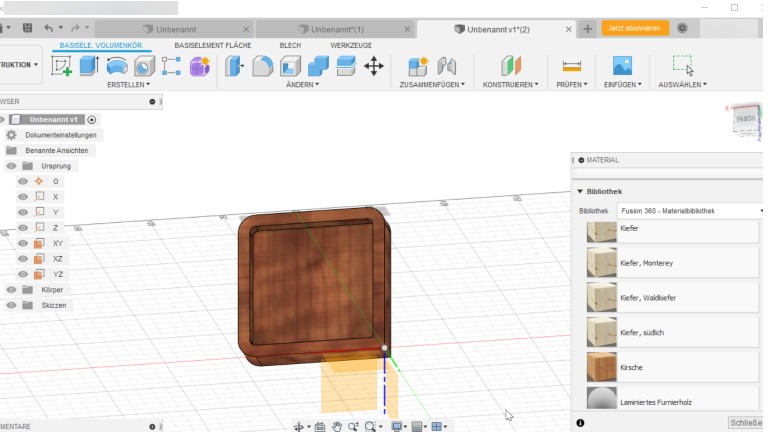 3D-Vorlagen mit Fusion 360: Material