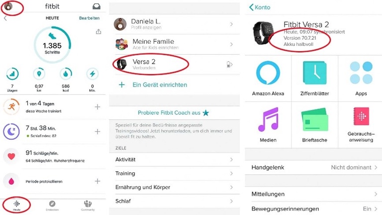 Fitbit synchronisiert nicht: Wearable-Firmware aktualisieren