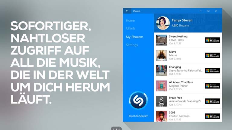Shazam-App installieren und auf Windows 10 Musik erkennen