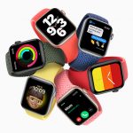Die Apple Watch SE in sechs verschiedenen Geh&auml;use-Band-Kombinationen.