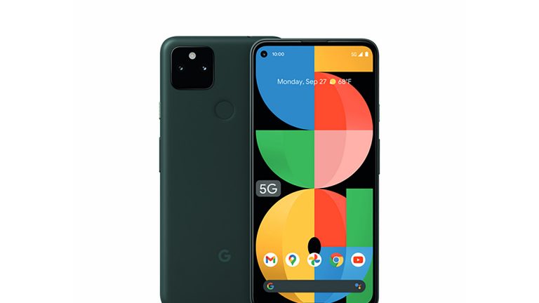 Das Google Pixel 5a von vorne und hinten.