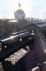 Ein Screenshot aus dem Spiel Battlefield V, auf dem eine Stadt zu sehen ist.