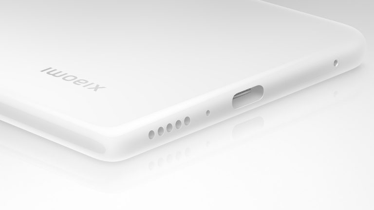 Detailansicht des Xiaomi Mix 4 in Weiß.