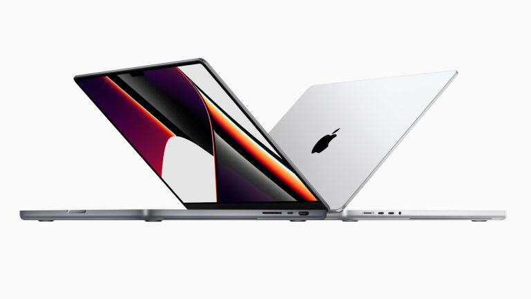 Produktbild des MacBook Pro in Space Grau und Silber.