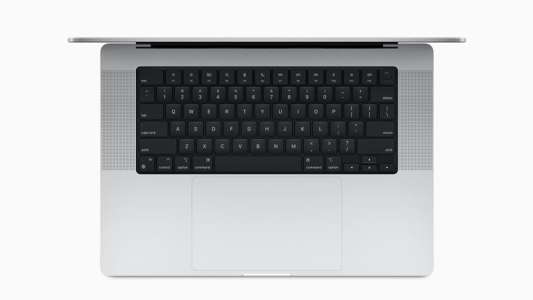 Blick auf die Tastatur im neuen MacBook Pro.